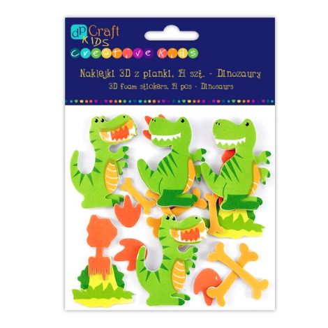 Naklejki z pianki dpCraft, Dinozaury, 14szt